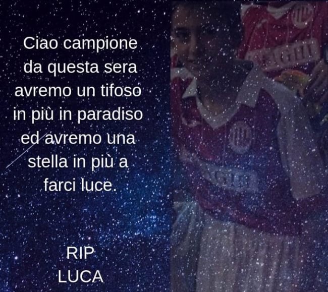 Il messaggio dedicato a Luca dall'USOM calcio 