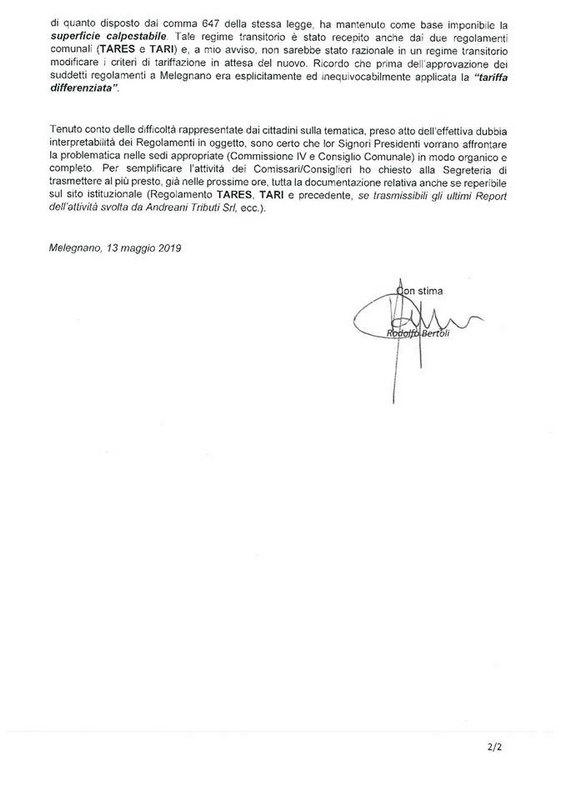 La lettera del sindaco Bertoli (foto 2) 