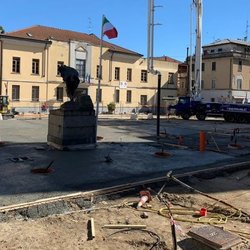 I cantieri in piazza della Vittoria 