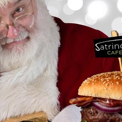 Un Hamburger speciale firmato Satrincha dedicato a Babbo Natale, consumato nel locale o consegnato a casa tua 