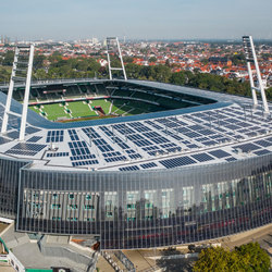 Veduta aerea dello Stadio Weser di Brema, Germania 