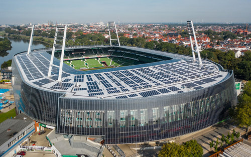 Veduta aerea dello Stadio Weser di Brema, Germania 