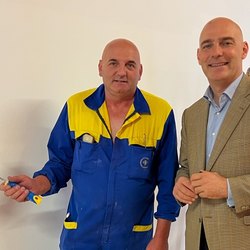 Liliano Ceribellli con il sindaco Madonini 