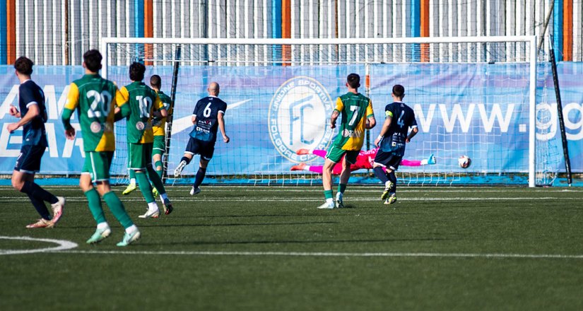 Il gol della vittoria da parte del Sangiuliano City;