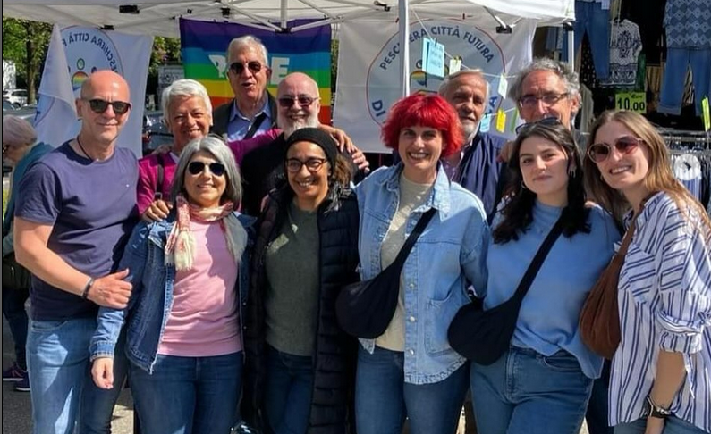 Il gruppo della civica Peschiera in Movimento nella campagna elettorale 2024