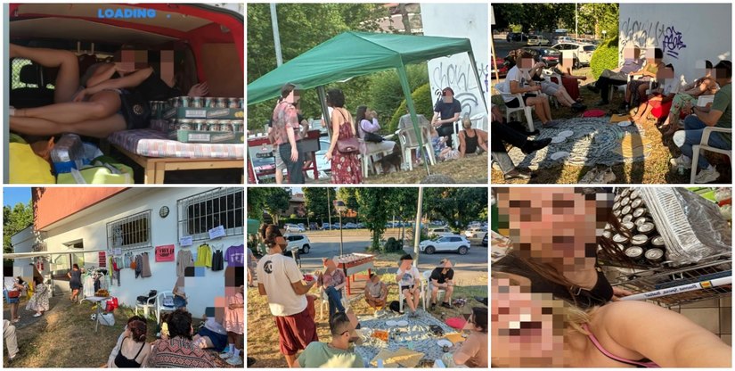 Le foto cernsurate diffuse dal Circolo di Fratelli d'Italia locale