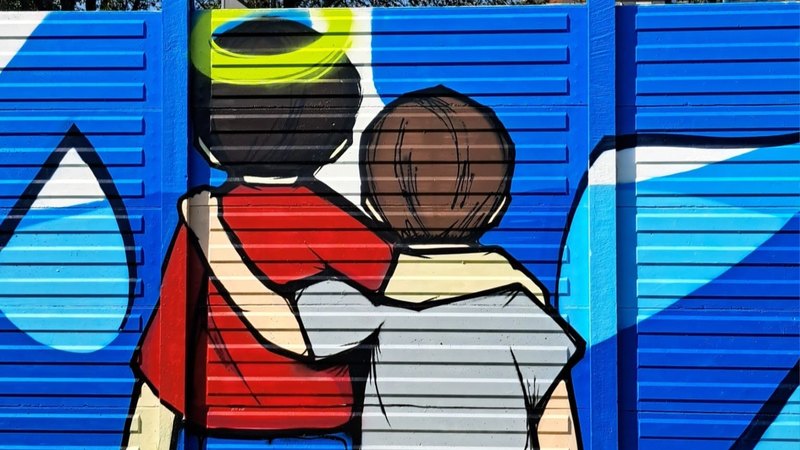 Murale a Parco del Giambellino dedicato a Alan Kurdi