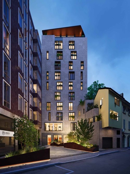 La palazzina di via Anfiteatro 7, nel cuore del quartiere Brera di Milano