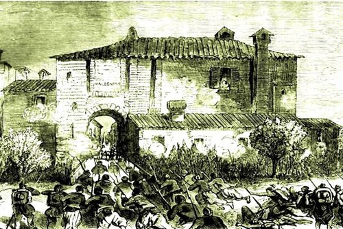 La Battaglia di Melegnano in una stampa d'epoca