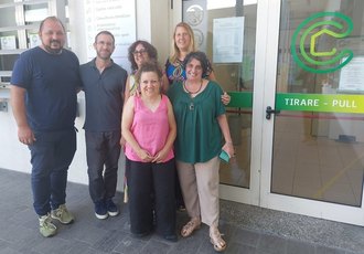 Nella foto Andrea Coden con l'ex sindaco di Segrate, e Claudia Bianchi vicesindaca con delega alla partita