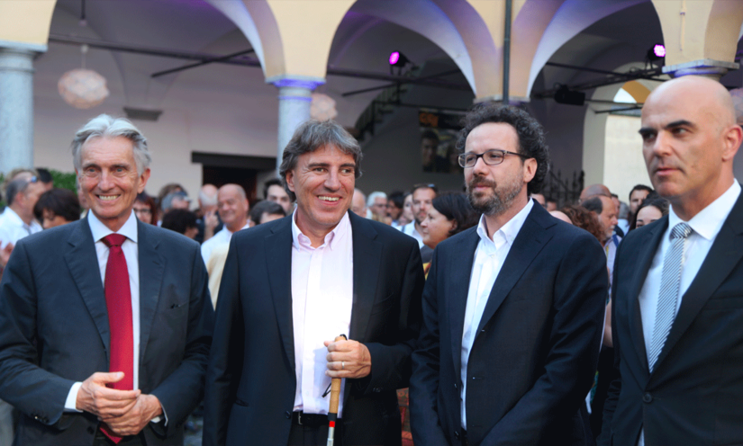 Marco Solari, Emanuelle Bertolli, il Direttore artistco Carlo Chatrian e Alain Berset, Consigliere federale