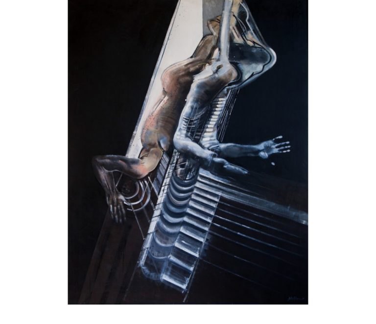 Dario Mellone Figure nello Spazio 1965-1966 Olio su tela
