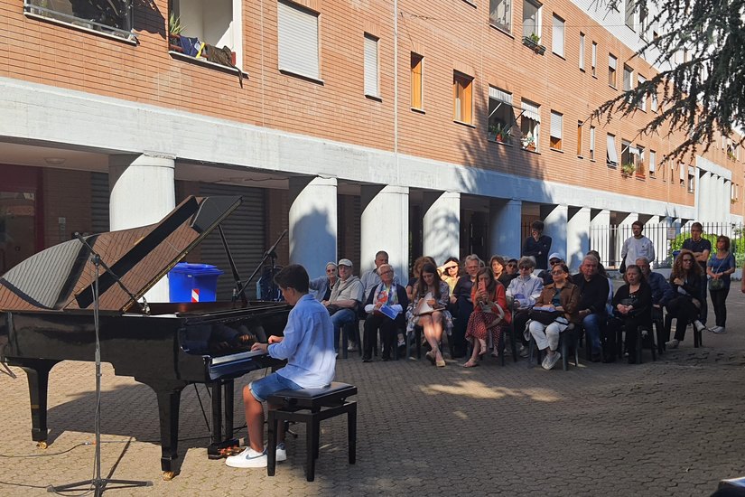 Un momento delle esibizioni di Piano City
