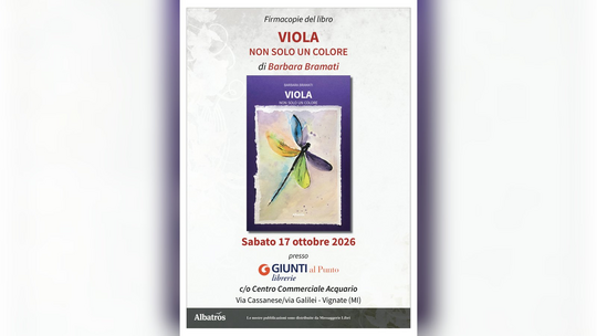 La locandina del firmacopie di Viola. Non solo un colore a Vignate