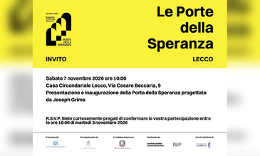 L'invito all'inaugurazione della Porta della Speranza di Lecco