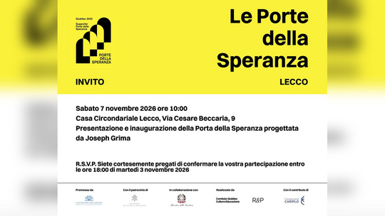 L'invito all'inaugurazione della Porta della Speranza di Lecco