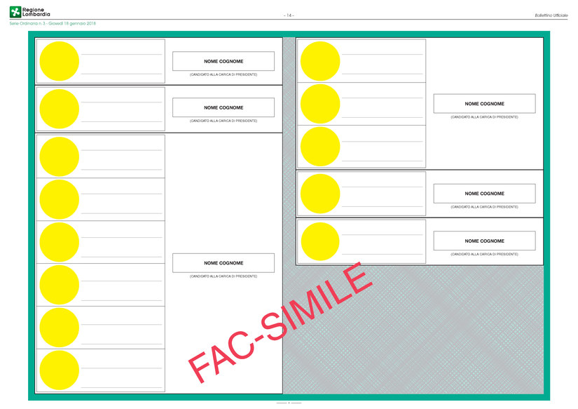 Fac-simile scheda elettorale