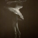 danseur blanc IV, pastello bianco su cartoncino 35x50, 2016, Canosso