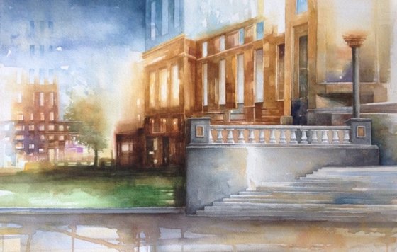 Paesaggio N.8, acquarello su cartoncino, 36x51 cm, 2015 