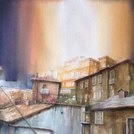 Castello Gancia, acquarelo su cartoncino, 70x45, Canelli, 2015