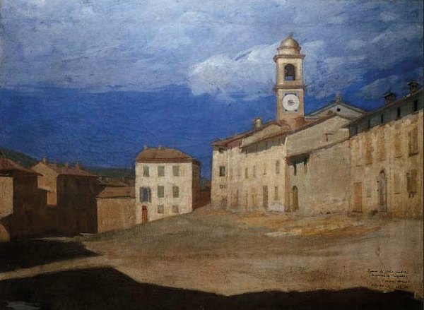 La piazza di Volpedo (1888), olio su tela, cm 78×96. Milano, collezione privata.