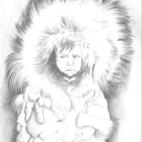 Bambino Inuit - primo tratteggio a matita