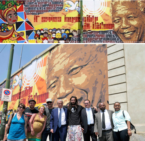 Il murale dedicato a Nelson Mandela 