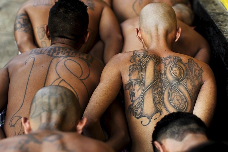 I tatuaggi che contraddistinguono i membri della gang Barrio18 
