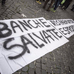 La protesta in piazza a Roma 