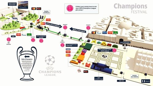 La mappa del Champions Festival Milano 2016 