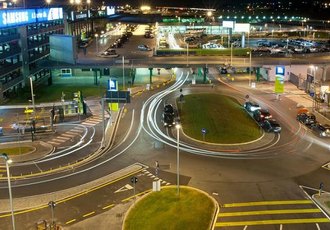 La zona in prossimità dell'ingresso all'aeroporto di Linate 