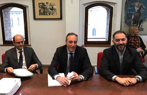 Da sinistra Mario Alparone, Giulio Gallera, Vito Bellomo 