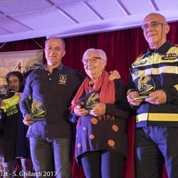 I tre cittadinini benemeriti, da sinistra Raffaele Brattoli, Benedetta Murachelli e Duilio Cavenago 
