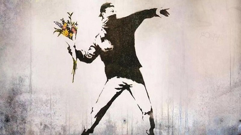 Una delle più note opere di street art del misterioso Banksy 