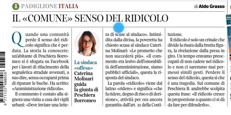 L'editoriale di Aldo Grasso pubblicato in prima pagina dal Corriere della Sera 