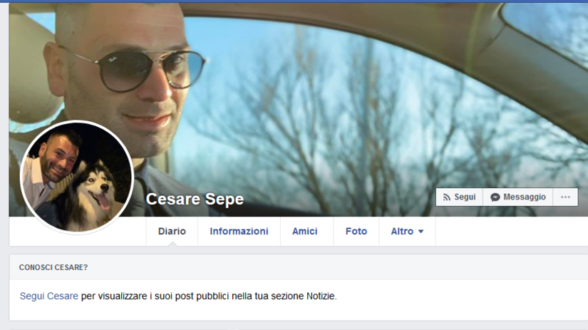 Il Profilo pubblico su Facebook di Cesare Sepe 