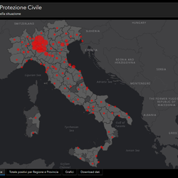 La mappa del contagio della Protezione civile 