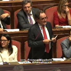 Il senatore Franco Mirabelli in un intervento al Parlamento 
