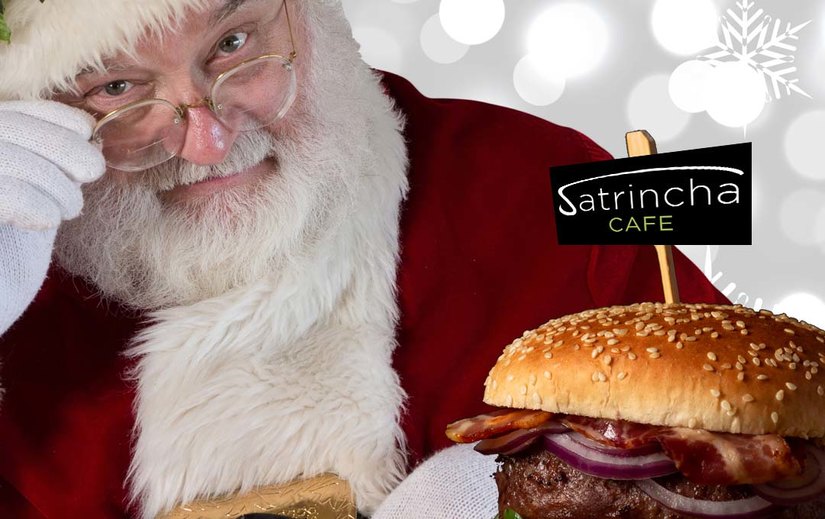 Un Hamburger speciale firmato Satrincha dedicato a Babbo Natale, consumato nel locale o consegnato a casa tua 