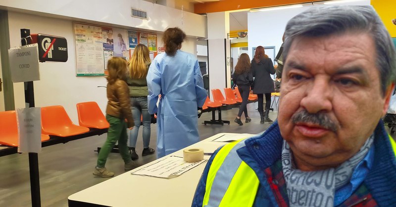 Il Poliambulatorio di Via Matteotti e destra il dottor Luigi Di Palma 