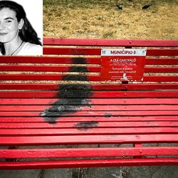 La panchina vandalizzata 
