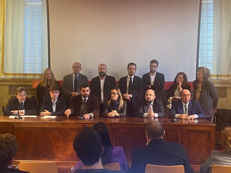 Centrodestra, i partecipanti alla conferenza stampa di Palazzo Marino 