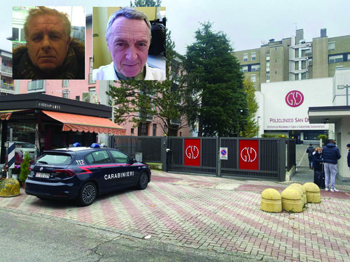 Nei riquadri: a sinistra l'assassino Benedetto Bifronte e, a destra, Giorgio Falcetto  