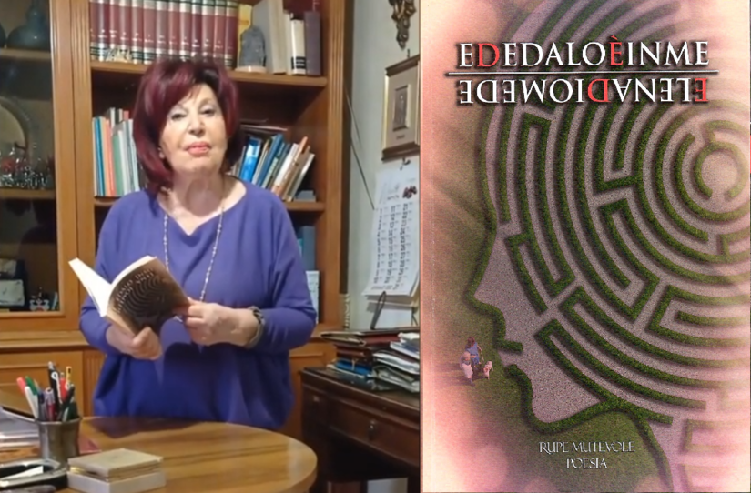 Elena Diomede e la copertina del suo libro 