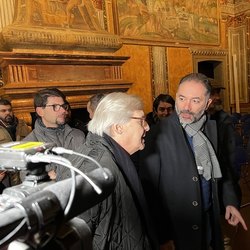 Vittorio Sgarbi con il sindaco melegnanese Vito Bellomo 