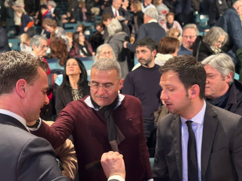 Fabio Altitonante ad un incontro elettorale con Augusto Moretti e Marco Segala, 
