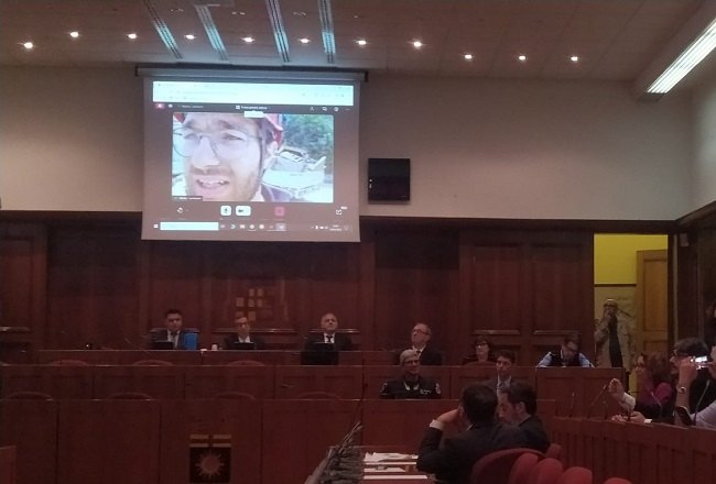 Il collegamento in diretta con la Protezione Civile durante il Consiglio metropolitano 