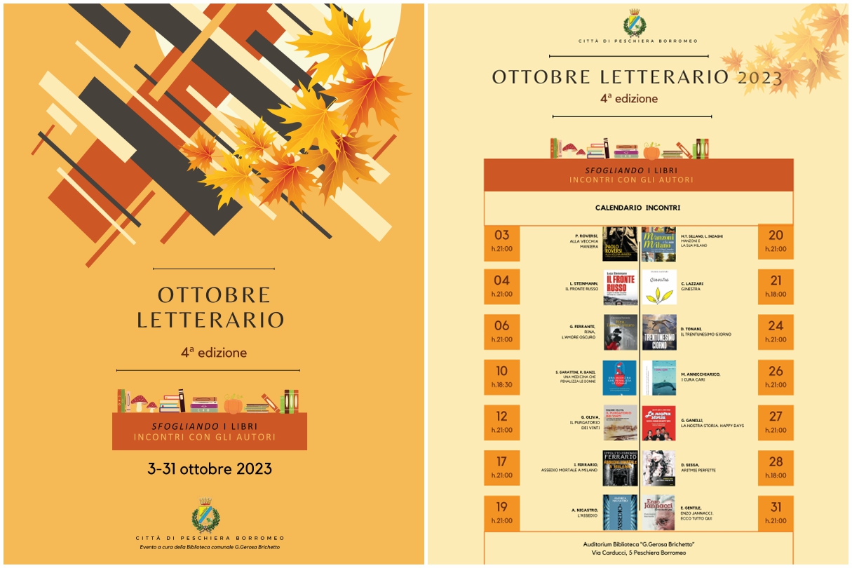 Peschiera, Biblioteca comunale, dal 3 al 31 ottobre va in scena “Ottobre Letterario. Sfogliando i ...
