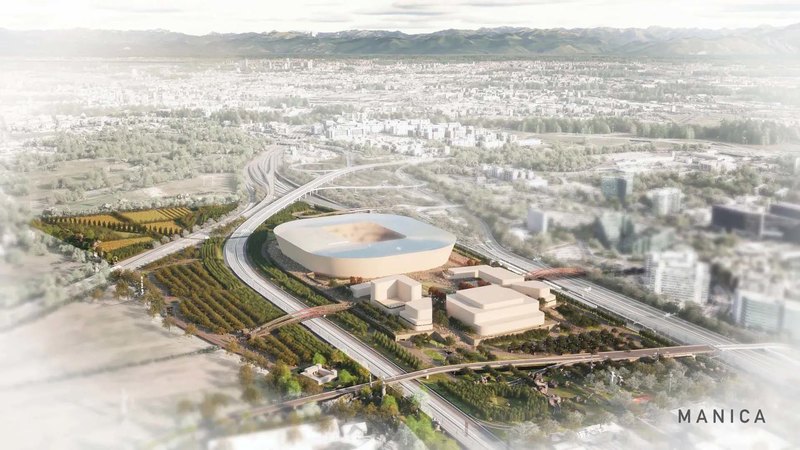 Il rendering del nuovo stadio del Milan nell'area San francesco 