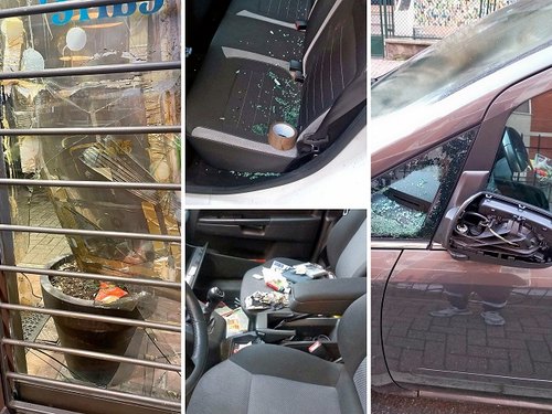Alcune auto vandalizzate e depredate e una vetrina spaccata a San Donato 